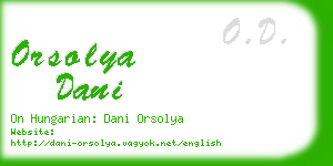 orsolya dani business card